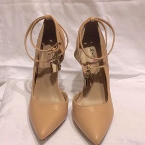 Tan D’Orsay Ankle Strap Heel